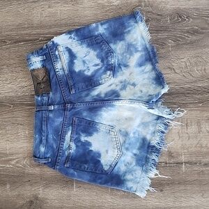 Vintage Y2K CK Calvin Klein Jeans Cut Off Bleached Tie Dye High Waist Shorts